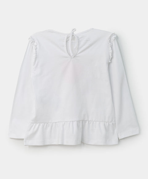 Camiseta manga larga Para Bebé Niña En Licra Color Blanco