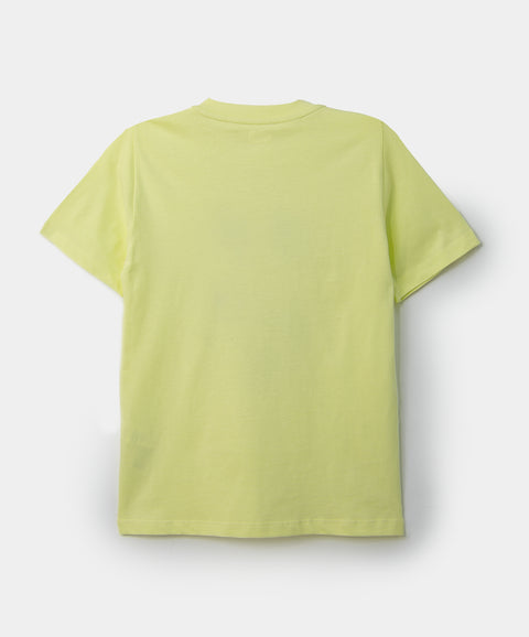 Camiseta manga corta para niño en tela suave color lima