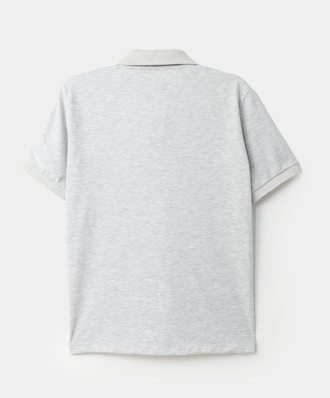 Camiseta tipo polo en algodón color blanco jasped