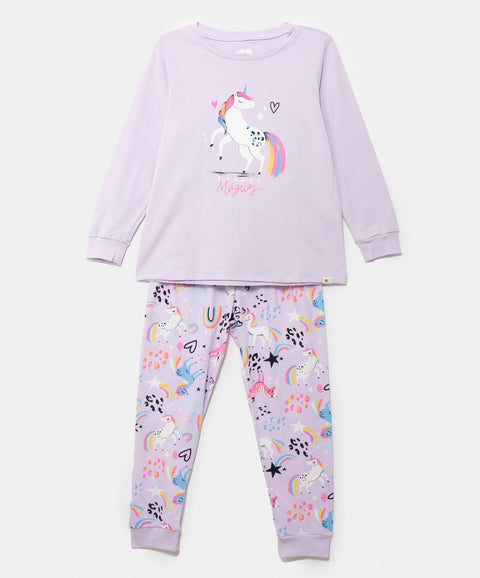 Pijama Manga Larga Para Bebé Niña En Licra Color Lila