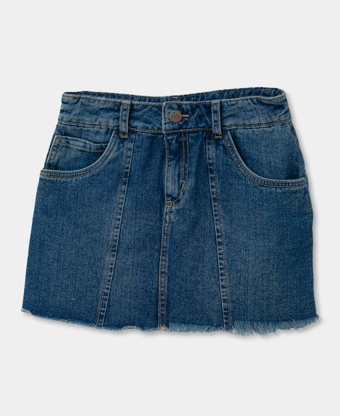 Minifalda Para Niña en Índigo Palma
