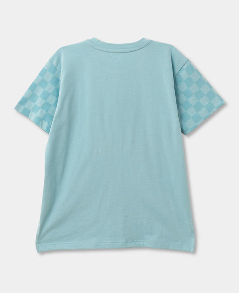 Camiseta Manga Corta Para Bebé Niño En Tela Suave Color Azul
