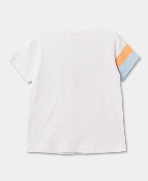 Camiseta Manga Corta Para Bebé Niña En Licra Color Blanco