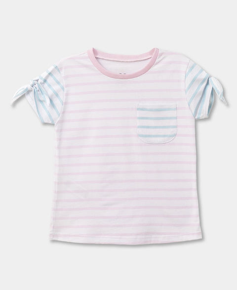 Camiseta Manga Corta Para Bebé Niña de Rayas