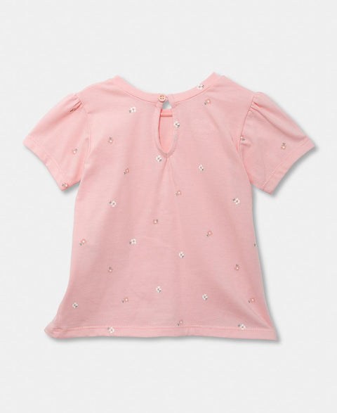 Camiseta Manga Corta Para Recién Nacida En Licra Color Rosado Claro