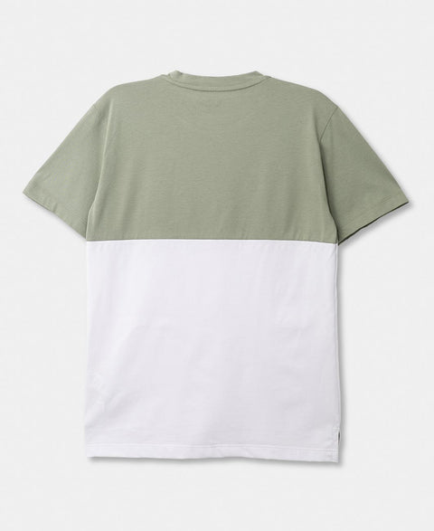 Camiseta Manga Corta Para Niño En Tela Suave Color Verde y Blanco
