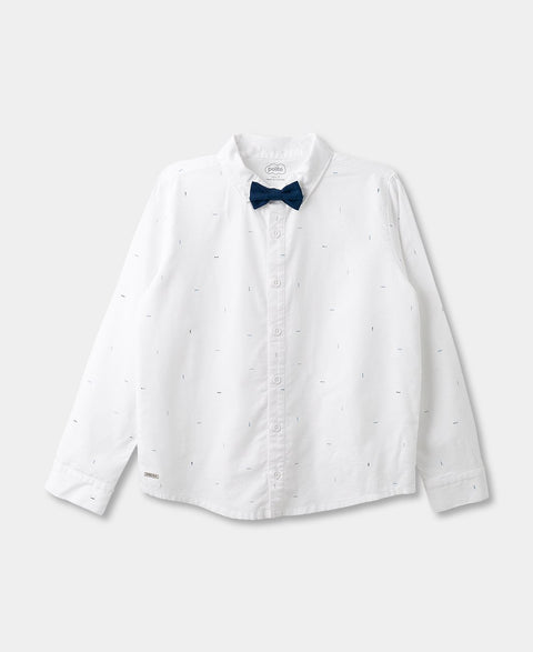 Camisa Manga Larga Para Niño En Color Blanco