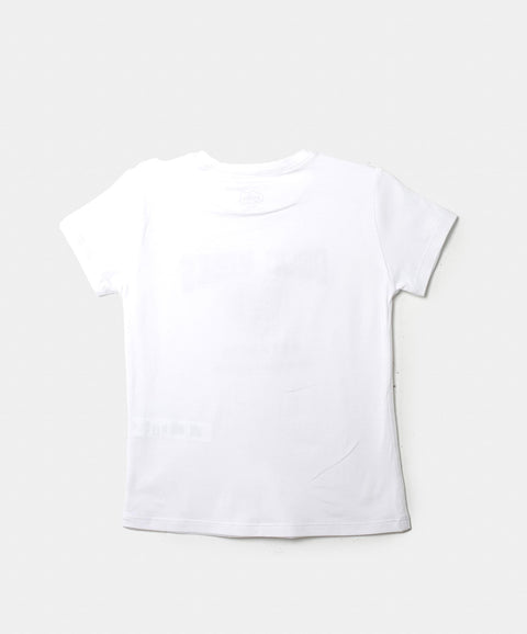 Camiseta Manga Corta Para Niña En Licra Color Blanco