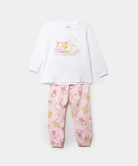 Pijama Manga Larga Para Bebé Niña En Licra Color Rosado