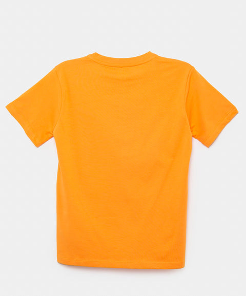 Camiseta Manga Corta Para Niño En Tela Suave Color Naranja