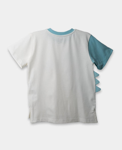 Camiseta Manga Corta Para Bebe Niño En Tela Suave Color Marfil