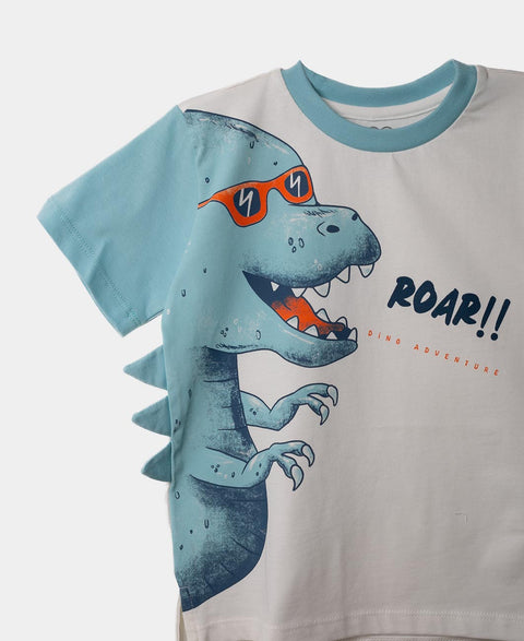 Camiseta Manga Corta Para Bebe Niño En Tela Suave Color Marfil
