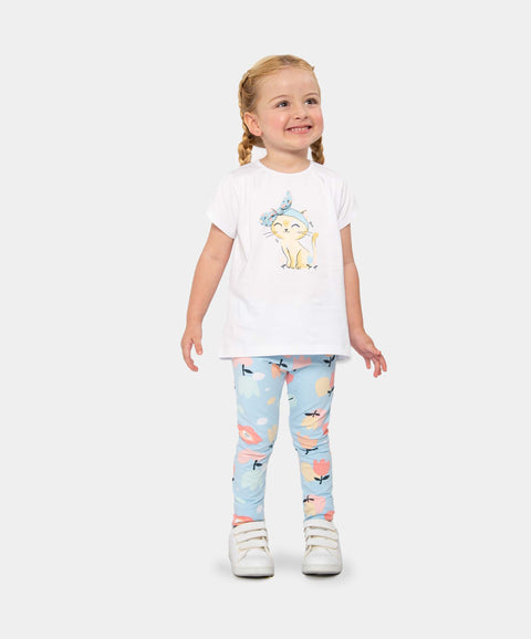 Conjunto Camiseta Y Leggins Para Bebé Niña En Licra Color Blanco