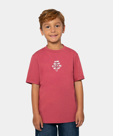 Camiseta Manga Corta Para Niño En Tela Suave Color Rojo