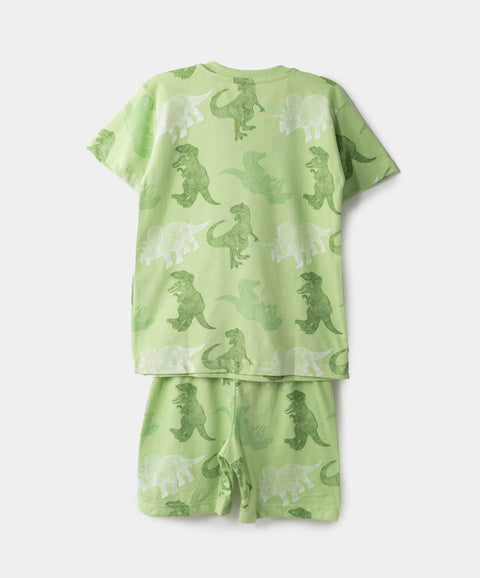 Pijama Manga Corta Y Bermuda Para Bebé Niño En Tela Suave Color Verde