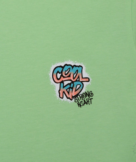 Camiseta Manga Corta Para Niño En Tela Suave Color Verde Claro