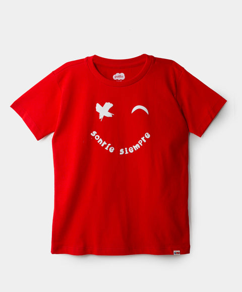 Camiseta Manga Corta Para Bebe Niño En Tela Suave Color Rojo