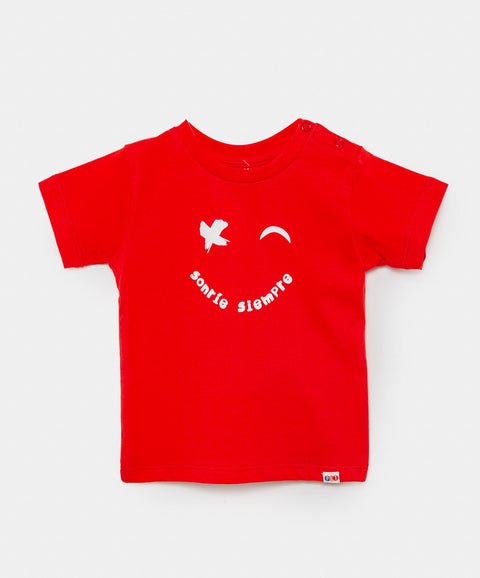 Camiseta Para Recién Nacido En Tela Suave Color Rojo