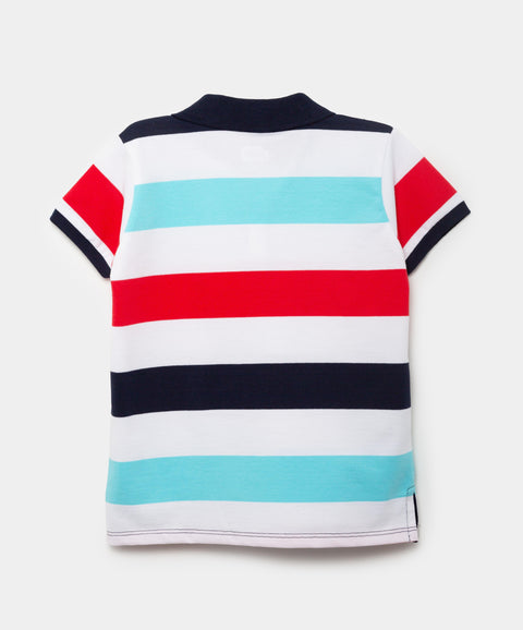 Camiseta Tipo Polo Para Bebé Niño En Algodón Color Azul Navy Con Rayas