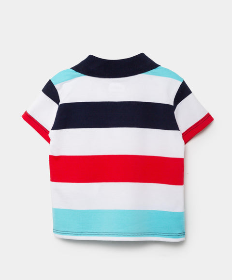 Camiseta Tipo Polo Para Recién Nacido En Algodón Color Azul Navy