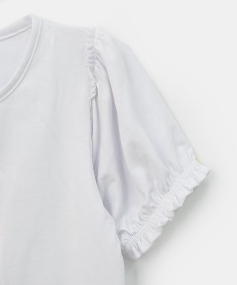 Blusa para bebé niña en licra color blanco