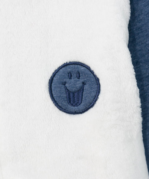 Chaqueta para bebé niño en algodón color blanco con azul