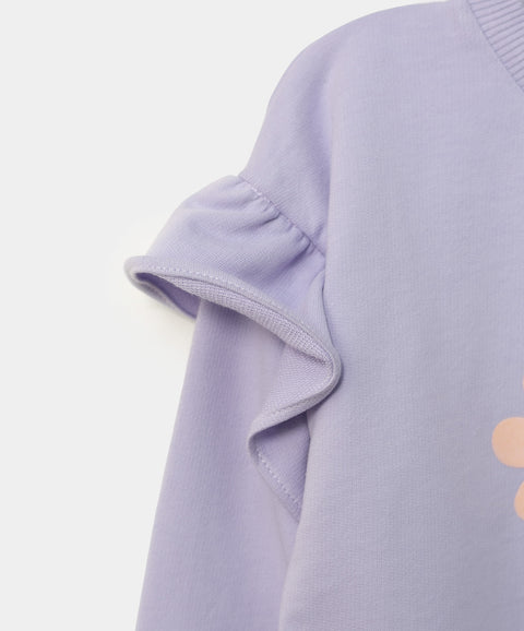 Buzo para bebé niña en perchado color lila con boleros