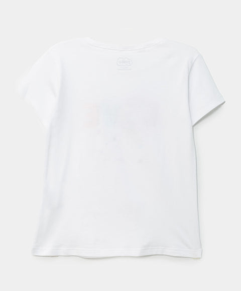 Camiseta Con Estampado Para Niña En Licra Color Blanco
