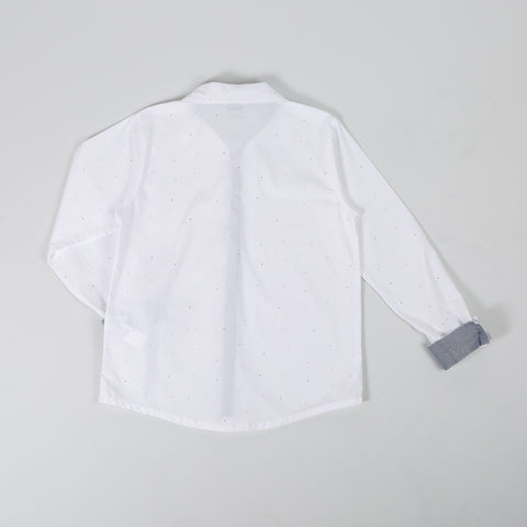 Camisa Manga Larga Para Niño Color Blanco