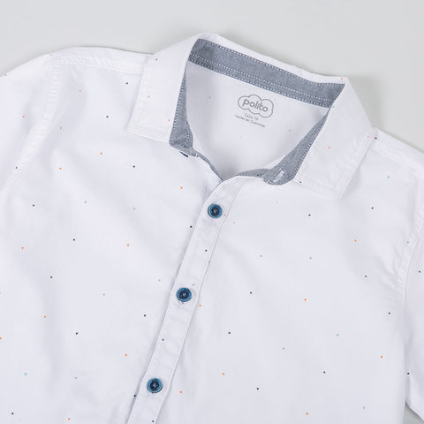 Camisa Manga Larga Para Niño Color Blanco