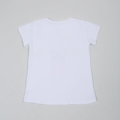 Camiseta Manga Corta Para Bebe Niña Color Blanco