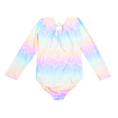 Vestido de baño para niña en licra multicolor