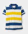Camiseta tipo polo para niño en algodón con rayas azules