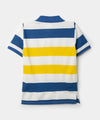 Camiseta tipo polo para niño en algodón con rayas azules