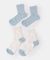 Medias x 2 para niña en algodón color azul claro