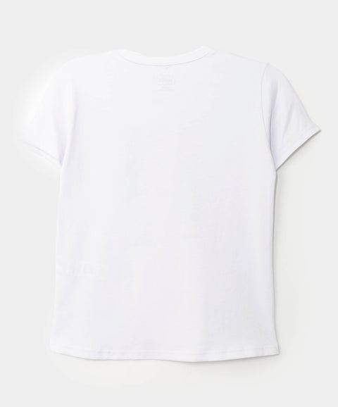 Camiseta manga corta para bebé niño en tela suave color blanco