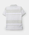 Camiseta tipo polo para niño en algodón color blanco jasped con rayas