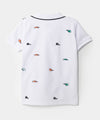 Camiseta tipo polo para niño en algodón color blanco