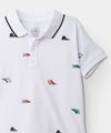 Camiseta tipo polo para niño en algodón color blanco