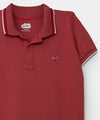 Camiseta tipo polo para bebé niño en algodón color rojo