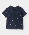 Camiseta tipo polo para niño en algodón color azul cross