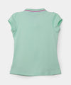 Camiseta tipo polo para bebé niña en algodón color verde agua
