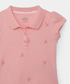 Camiseta tipo polo para bebé niña en algodón color salmón