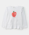 Camiseta manga larga Para Bebé Niña En Licra Color Blanco