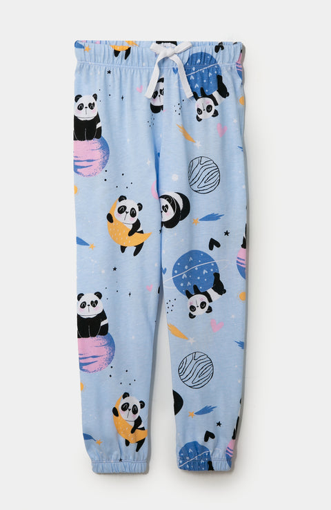 Pijama manga larga para bebé niña en licra color azul claro