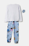 Pijama manga larga para niña en licra color azul claro