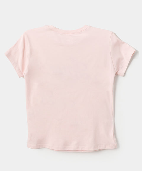 Camiseta Manga Corta Para Niña En Licra Color Rosado Claro