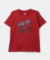Camiseta manga corta para bebé niño en tela suave color vino