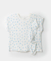 Blusa para niña en licra color marfil con estampado animal print