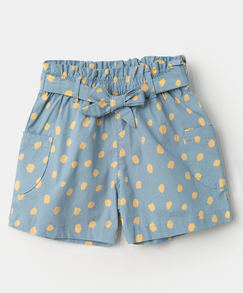 Short para bebé niña en popelina color azul